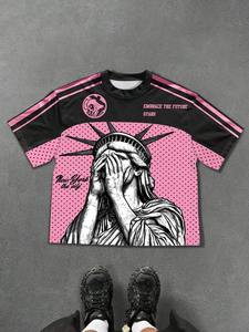 T-shirt de sport unisexe surdimensionné en maille avec imprimé graphique, style streetwear, tendance 2026, personnalisable, vente en gros, fournisseur en vrac - Product Image 2