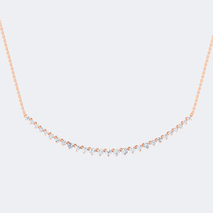 Collar con Colgante Curvo de Diamante Cultivado en Laboratorio de 3.00 CTW, Corte Brillante, Certificado IGI, Oro de 10K, para Regalo de Boda o Compromiso - Product Image 3