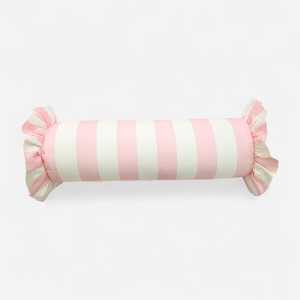 Funda de Almohada Decorativa de Algodón con Volantes a Rayas, Ecológica y Personalizada, en Colores Pastel, 18x60 cm, Decoración para el Hogar - Product Image 2