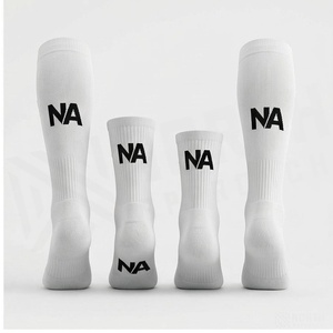 North Approach <b>Knee</b> <b>High</b> <b>Socks</b> White Cotton Breathable Basketball <b>Socks</b> for Adults Summer Season - Product Image 2