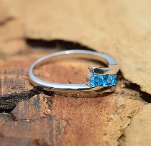Bague en argent sterling 925 avec topaze bleue naturelle, faite à la main, pierre de naissance de décembre, bijoux fins, cadeau pour elle - Product Image 4