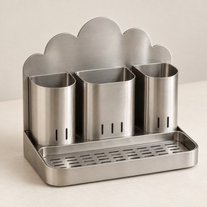 Support à outils de bar en acier inoxydable avec plateau anti-gouttes, organisateur d'outils de cocktail, porte-ustensiles de bar - Product Image 1
