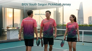 เสื้อปิ๊กเกิลบอล BIDV พิมพ์ลายแบบซับลิเมชั่น ระบายความชื้นได้ดี เสื้อผ้ากีฬาโพลีเอสเตอร์แขนสั้นสำหรับทุกเพศ - Product Image 4