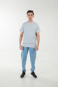2026 Men's Light Grey <b>Short</b> Sleeve T-Shirt Regular Fit Casual Style 100% Cotton O-Neck Solid Color Plus-Size High Quality Shirts - Product Image 3