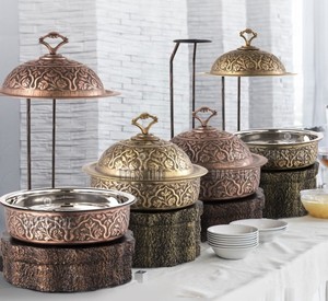 ถาดอุ่นอาหารบุฟเฟ่ต์พรีเมียม ชุบทอง พร้อมฝาปิด ทำจากสแตนเลส เหมาะสำหรับโรงแรม บ้าน งานจัดเลี้ยง และงานจัดโต๊ะอาหาร - Product Image 5