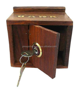 Premium Quality High-End Wooden Money <b>Box</b> Unique Design Coin <b>Saving</b> Bank for Storage - Product Image 2