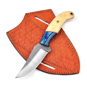 OEM Custom Handmade Carbon Steel Hunting Skinner <b>Knife</b>, <b>Bone</b> <b>Handle</b> Fixed Blade Camping Outdoor EDC <b>Knife</b> with Leather Sheath - Product Image 1