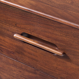 Traditional Solid Acacia Wood 2-Drawer Eco-Friendly Durable <b>Nightstand</b> with Round Metal Knobs - Product Image 6