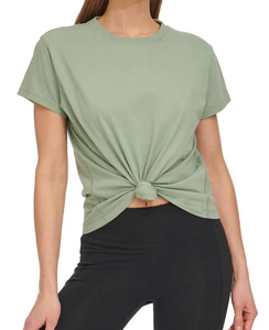 เสื้อยืดผ้าฝ้ายคุณภาพดี 100% สำหรับผู้หญิง แขนสั้น สีพื้น ระบายอากาศได้ดี น้ำหนักเบา สวมใส่สบายๆ ชุดลำลองฤดูร้อน เหมาะสำหรับกิจกรรมกลางแจ้ง - Product Image 4