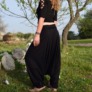 Bohemian Viscose <b>Harem</b> Pants Loose Aladdin Style <b>Trousers</b> for Yoga Festival Wear Comfortable Breathable Wholesale Supplier - Product Image 4