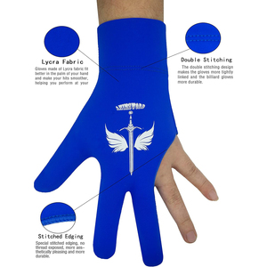 Gants de billard doux et lavables, lavage en machine à l'eau froide, mélange de spandex et de cuir, trois doigts, pour queue de billard - Product Image 2