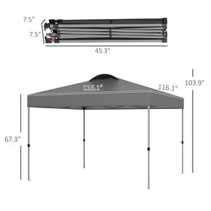 "10FT X 10FT Dark Gray Pop up <b>Canopy</b> <b>Tent</b> with Carrying Bag for Outdoor Events" - Product Image 3