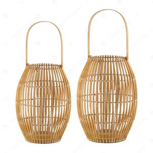 Vietrustic Trend-driven Design Natural Floor <b>Lantern</b> <b>Candles</b> and Glass Holders Bamboo Rattan <b>Lantern</b> Hanging <b>Candle</b> Holders - Product Image 3