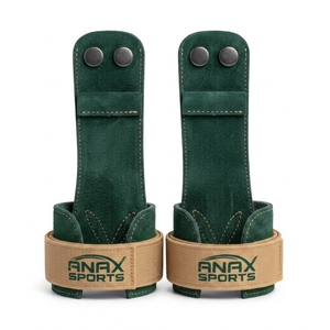Guantes Deportivos de Cuero para Levantamiento de Pesas con Soporte para Muñeca, Antideslizantes, Unisex, con Cierre de Velcro, Agarre para Barra Alta, Color Verde - Product Image 4