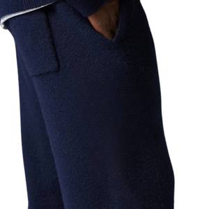 Pantalon de jogging en maille bleu marine décontracté, taille élastique, vêtement de détente, pantalon en maille douce, coupe décontractée pour hommes et femmes - Product Image 6
