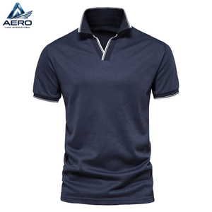 เสื้อโปโลคอวีสีพื้นแขนสั้นคลาสสิก รุ่นใหม่ประจำปี 2026 สำหรับฤดูร้อน สวมใส่สบาย คุณภาพดีจากผู้ผลิตชั้นนำ - Product Image 1