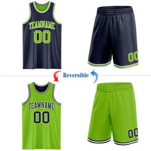 Ensemble d'uniformes de basketball réversibles 100 % polyester, maillot sublimé en mesh professionnel, uniforme respirant et à séchage rapide, fournisseur OEM - Product Image 1