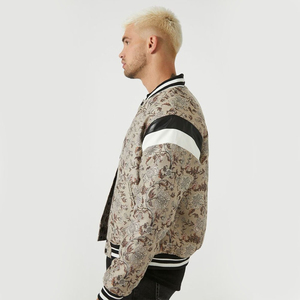 Men's Black Varsity <b>Jacket</b> With <b>Leather</b> Sleeves Turn-down Collar Button Closure Casual Autumn Wear - Product Image 2
