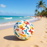 Pelota de Playa Inflable de 51 cm, Juguete Divertido para Exteriores para Edades de 8 a 13 Años, con Impresión Digital y Embalaje Resistente al Agua