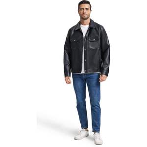 Blouson Bomber Léger en Similicuir Personnalisé pour Homme avec Poches Zippées et Col Revers Vintage – Taille XS, Matériau PU – Fourniture ODM - Product Image 6