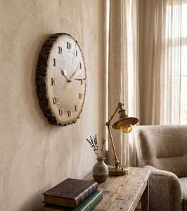 Reloj de Pared Grande de Roble, Reloj de Pared Rústico de Madera, Madera Auténtica, 11 Pulgadas, Corte de Madera, Decoración del Hogar, Arte Mural Único Hecho a mano. Natural Cra - Product Image 2