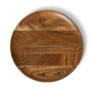 จานข้าวทำจากไม้อะคาเซียและมะม่วงสำหรับใช้บนโต๊ะอาหารจานไม้เนื้อแข็งสำหรับงานเลี้ยงและงานแต่งงานแบบสั่งทำ - Product Image 1