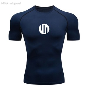 Men's T-shirt Fitness Compression Shirt Quick Dry Short Sleeve Gym Muscle Shirt Breathable White Black Sun protection Sportswear - Product Image 2