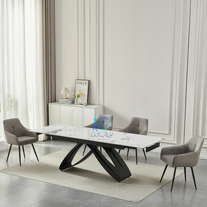 Tuyệt vời phòng ăn đồ nội thất kim loại Chân Gốm bàn ăn đặt 200x100 cho 6 thực khách - Product Image 6