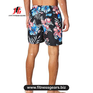 Shorts de bain à imprimé floral pour hommes, séchage rapide, avec cordon de serrage, vêtements de plage décontractés - Product Image 2