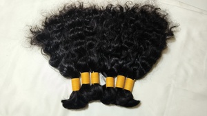 Paquetes de Cabello Remy Indio Natural Negro Marrón Rizado Profundo de Alta Calidad al por Mayor, Cutículas Alineadas, 100g, Trama a Máquina 20 - Product Image 2
