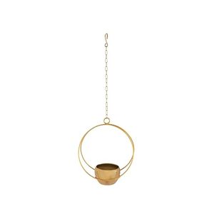 Pot de fleurs suspendu circulaire plaqué or, design minimaliste moderne pour plantes vertes - Product Image 2