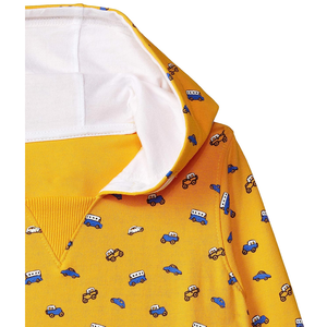 เสื้อสเวตเชิ้ตมีฮู้ดสีเหลืองสำหรับทุกเพศ พิมพ์ลายรถการ์ตูน ทรงปกติ ผ้าฝ้ายถัก สวมใส่สบายในฤดูใบไม้ร่วง - Product Image 3