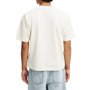 Camiseta Esencial Blanca Crema para Hombre, Cuello Redondo, Estilo Casual Diario, Manga Corta, Ligera, Cómoda, Corte Relajado, para Verano - Product Image 3