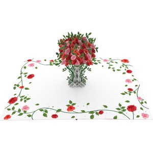 Handmade Roses Flower 3D Pop Up <b>Card</b> Vietnam Wholesale Souvenir Special 3D Handmade Greeting <b>Card</b> Customized Exclusive Design - Product Image 5