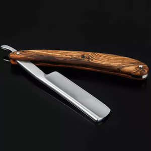 Maquinilla de afeitar clásica con mango de madera para el cuidado diario, con agarre cómodo, accesorio de belleza. - Product Image 3