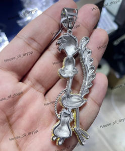 Colgante de Plata de Ley con Diseño de Pájaro de Dibujos Animados, Adornado con Piedras Amarillas y Blancas, Colgante de Lujo - Product Image 3