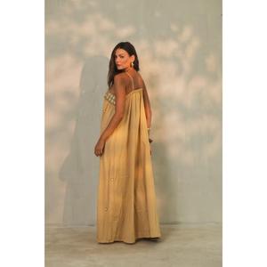 Robe d'été élégante et sexy pour femme, faite à la main, en viscose, sans manches, à volants, col en V, style bohème, taille naturelle, idéale pour les fêtes - Product Image 5