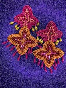 Boucles d'oreilles pendantes modernes en perles brodées à la main, tendance pour mariage, cadeau festif pour femme, artisanat de couture - Product Image 3