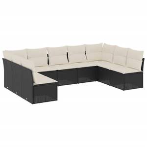 Conjunto de Sofás Modulares Grandes de Ratán PE Negro para Jardín, Muebles Modulares Elegantes para Exteriores - Product Image 2