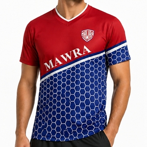 Maillot de football rayé tendance Mawra, design personnalisé par sublimation, tissu de haute qualité, vêtements de sport pour hommes - Product Image 1