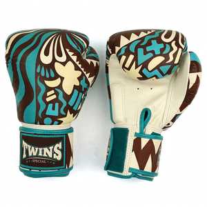 <b>Green</b> Premium Quality Twins Boxing <b>Gloves</b> Made Of Genuine <b>Leather</b> With Hook & Loop Training & Sparring Kickboxing Martial Art - Product Image 5