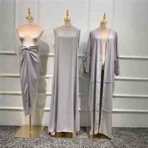 Elegante Abaya Moderna Informal en Tono Cobre para Mujer, Estilo Dubái, Transpirable, Ligera, Larga hasta el Suelo - Product Image 2
