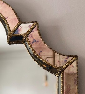 Large Vintage Venetian Brass <b>Mirror</b> - Product Image 3