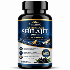 Capsules de Shilajit à base de plantes, complexe minéral fulvique, soutien naturel pour l'énergie, l'immunité et la vitalité, fabricant OEM sous marque privée - Product Image 1
