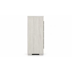 Commode blanche à cinq tiroirs fabriquée en Malaisie avec tiroirs laminés et armoire de rangement pour chambre à coucher, idéale pour la maison - Product Image 2
