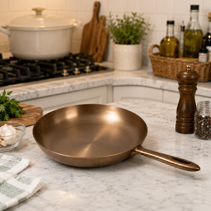 Sartén de Cobre Martillado Hecha a Mano con Mango de Latón, Utensilio de Cocina, Fabricante y Proveedor OEM ODM - Product Image 3