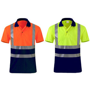 เสื้อโปโลสะท้อนแสงสำหรับผู้ชาย แขนสั้น ระบายอากาศได้ดี เหมาะสำหรับทำงาน มีกระเป๋า ดีไซน์สีตัดกัน - Product Image 6