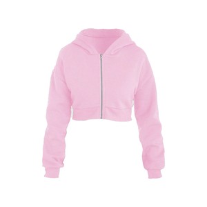 Wholesale Women <b>Crop</b> Hoodie Factory French Terry Fabric for Fashion Retailers Low MOQ - Product Image 2