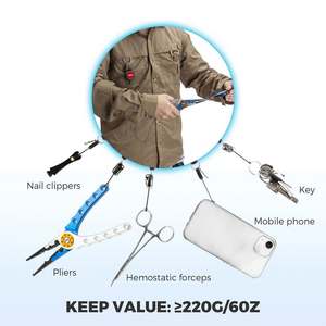 Porte-outils rétractable robuste en ABS pour pêche et badges, anti-perte, pour pinces, ciseaux, clés, activités de plein air - Product Image 3