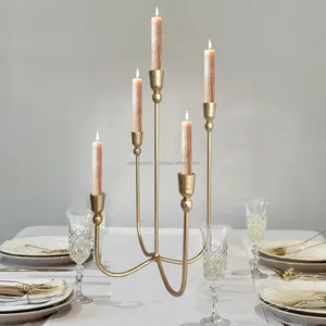Candelabro de Metal Hecho a Mano para Diseñadores de Interiores, Decoración Navideña y de Bodas, Tendencia, Candelabro Largo Hecho en India, Zahid Exports - Product Image 3